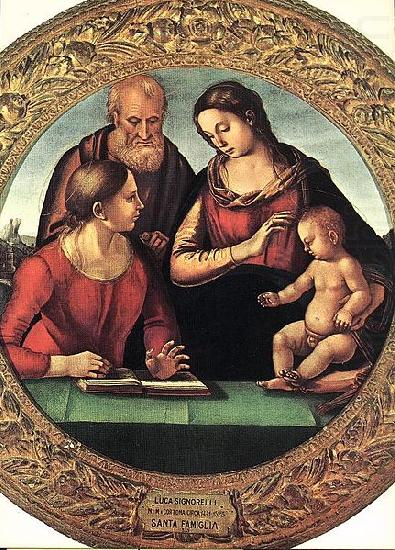 The Holy Family with Saint, Luca Signorelli